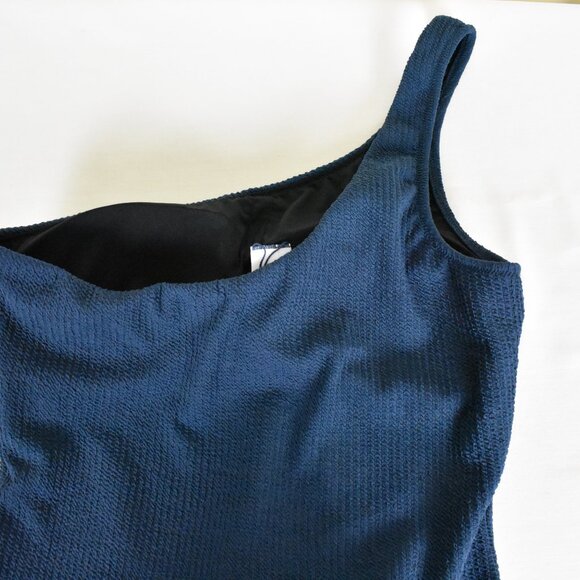 J.Crew Bathing Suit 14 Navy Blue Lined Padded One Piece Machine Wash - Picture 4 of 4